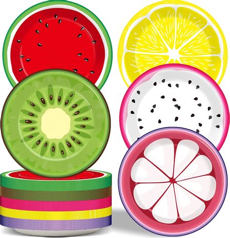 Amazon Com Jacyan 50 Pcs Fruit Party Plates Tutti Frutti Theme