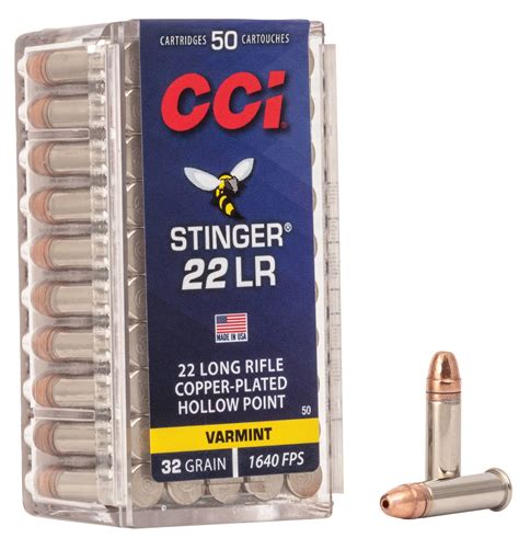 Cci Ammo Stinger 22 L R 1 640 F P S Muzzle Energy 191 Ft Lbs 32 Gr J H P 5000 Round Case Factory New In Box The Best
