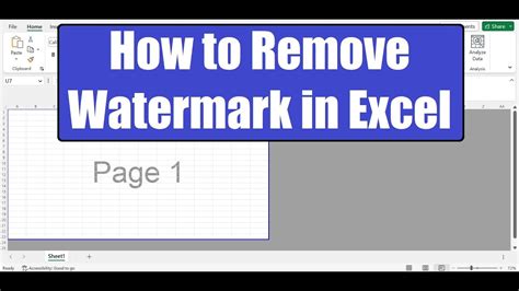 How To Remove Page 1 Watermark In Excel 4 Methods Excelgraduate