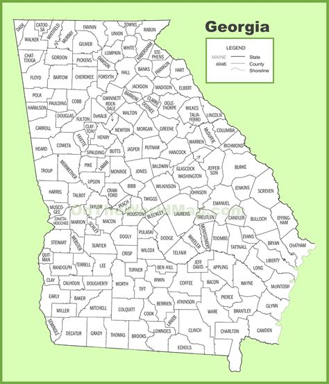 Map Of Georgia Counties