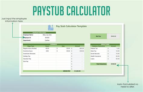 Pay Stub Calculator Florida